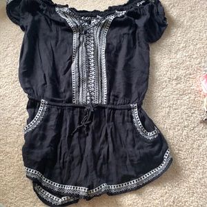 black & white romper